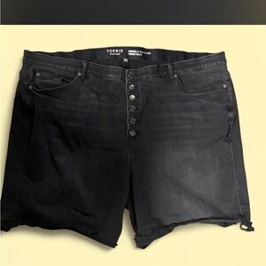 Torrid Charcoal black  Button-Up Denim Shorts